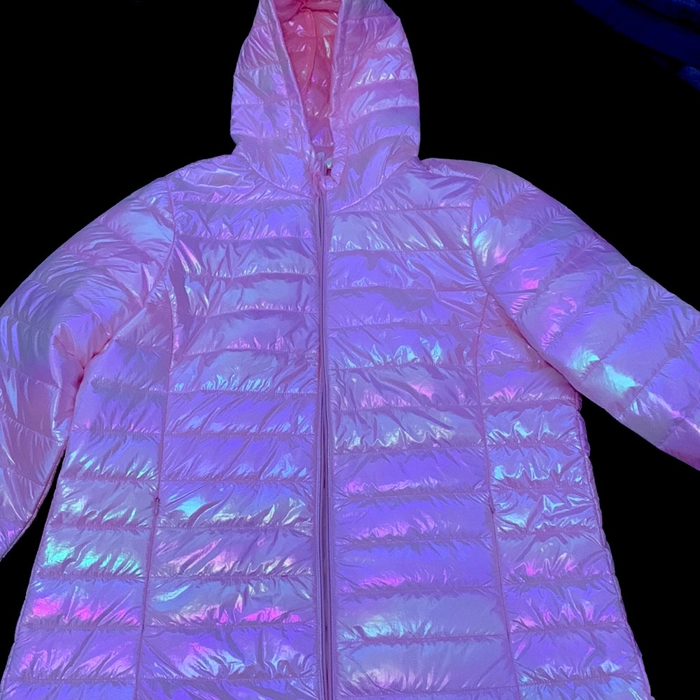 TORRID light weight Pink metallic winter puffer jacket
